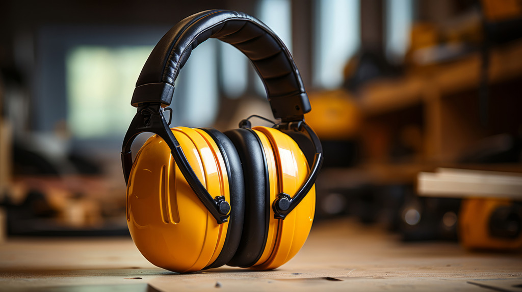 A pair of ear muffs for hearing protection